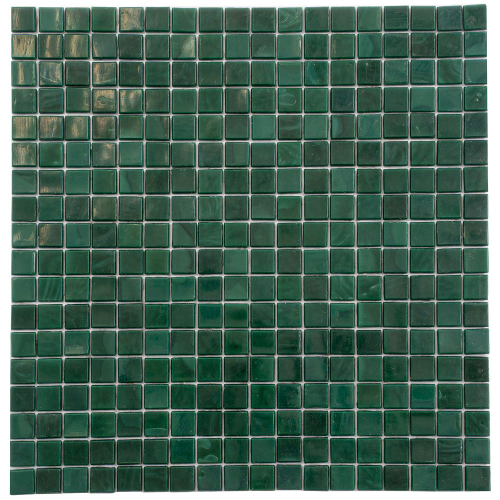 Bottle Green 12x12 Glossy Uniform Square Glass Mosaic Tile (20 pack, 18.69 sq ft/case)