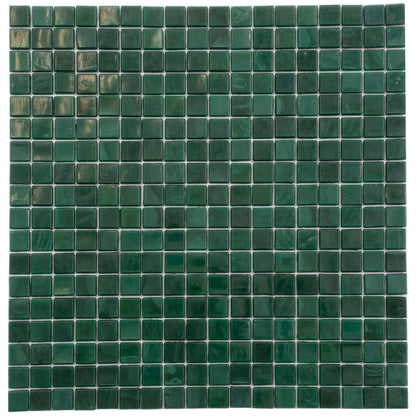 Bottle Green 12x12 Glossy Uniform Square Glass Mosaic Tile (20 pack, 18.69 sq ft/case)