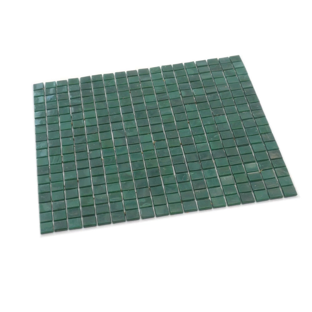 Bottle Green 12x12 Glossy Uniform Square Glass Mosaic Tile (20 pack, 18.69 sq ft/case)