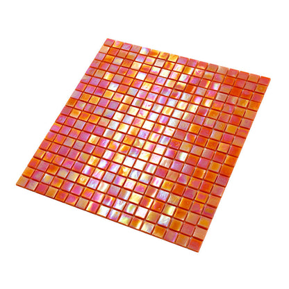 Fire Orange 12x12 Glossy Uniform Square Glass Mosaic Tile (20 pack, 18.69 sq ft/case)
