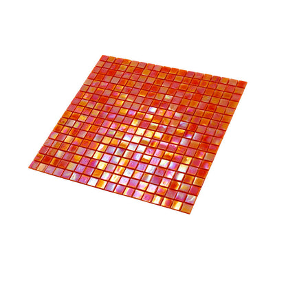 Fire Orange 12x12 Glossy Uniform Square Glass Mosaic Tile (20 pack, 18.69 sq ft/case)
