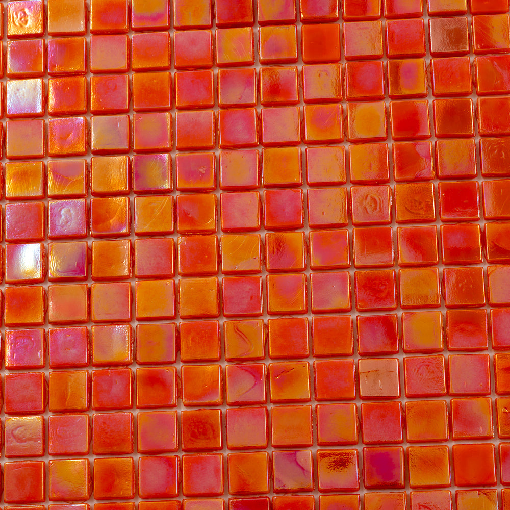 Fire Orange 12x12 Glossy Uniform Square Glass Mosaic Tile (20 pack, 18.69 sq ft/case)