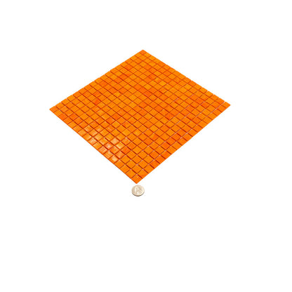 Red-Orange 12x12 Glossy Uniform Square Glass Mosaic Tile (20 pack, 18.69 sq ft/case)