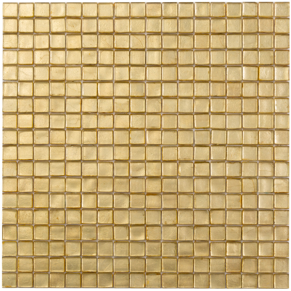 Satin Sheen Gold 12x12 Glossy Uniform Square Glass Mosaic Tile (20 pack, 18.69 sq ft/case)