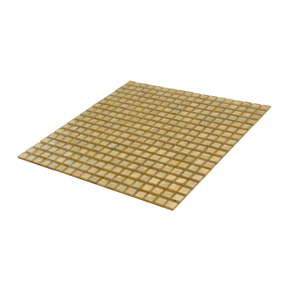 Satin Sheen Gold 12x12 Glossy Uniform Square Glass Mosaic Tile (20 pack, 18.69 sq ft/case)