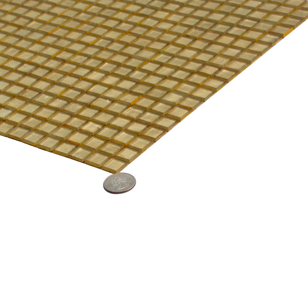 Satin Sheen Gold 12x12 Glossy Uniform Square Glass Mosaic Tile (20 pack, 18.69 sq ft/case)