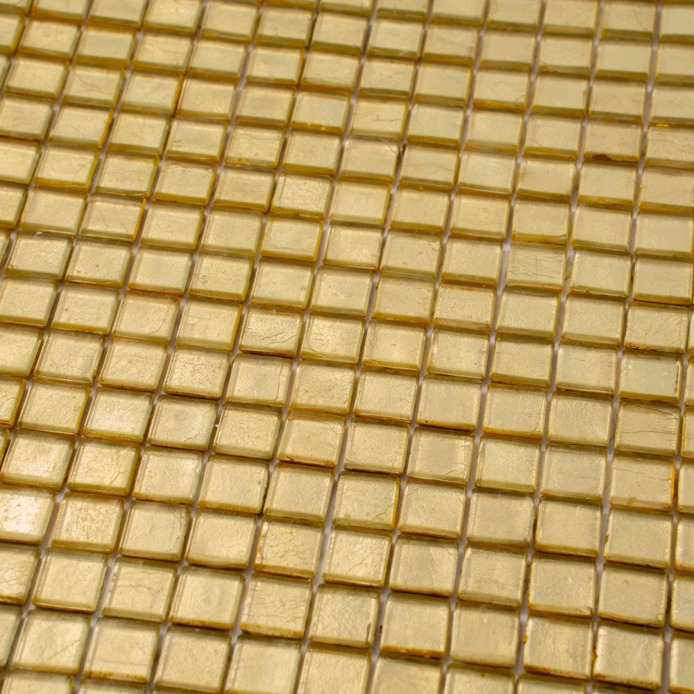 Satin Sheen Gold 12x12 Glossy Uniform Square Glass Mosaic Tile (20 pack, 18.69 sq ft/case)