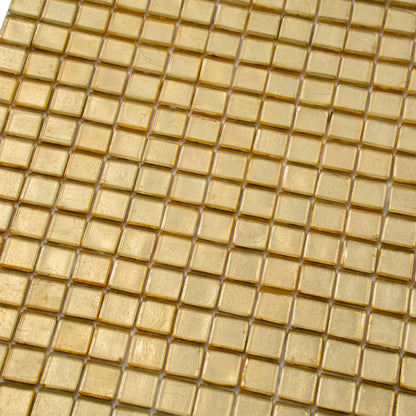 Satin Sheen Gold 12x12 Glossy Uniform Square Glass Mosaic Tile (20 pack, 18.69 sq ft/case) - Sample