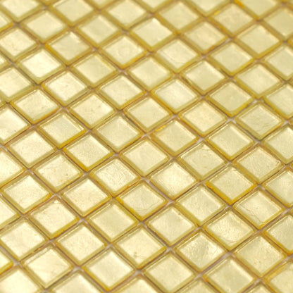 Satin Sheen Gold 12x12 Glossy Uniform Square Glass Mosaic Tile (20 pack, 18.69 sq ft/case)