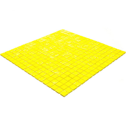 Yellow 12x12 Glossy Uniform Square Glass Mosaic Tile (20 pack, 18.69 sq ft/case)
