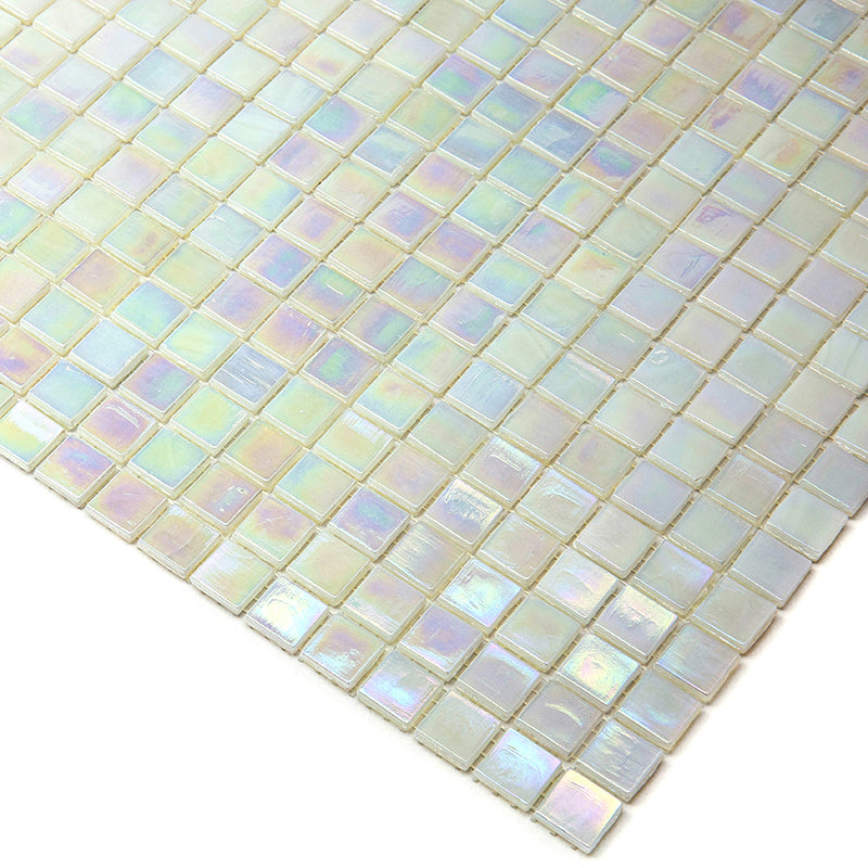 Dark Bone White 12x12 Glossy Uniform Square Glass Mosaic Tile (20 pack, 18.69 sq ft/case) - Sample