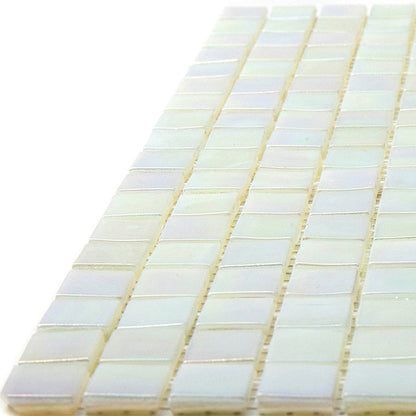 Dark Bone White 12x12 Glossy Uniform Square Glass Mosaic Tile (20 pack, 18.69 sq ft/case) - Sample