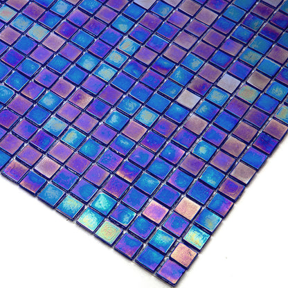 Shimmer Cobalt Blue 12x12 Glossy Uniform Square Glass Mosaic Tile (20 pack, 18.69 sq ft/case) - Sample