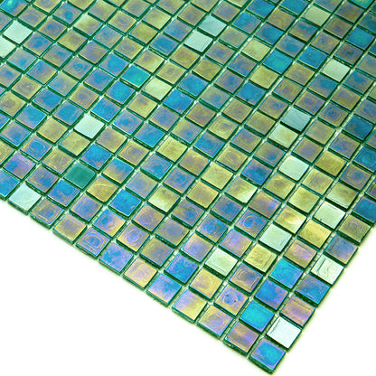 Grenn-Blue 12x12 Glossy Uniform Square Glass Mosaic Tile (20 pack, 18.69 sq ft/case)