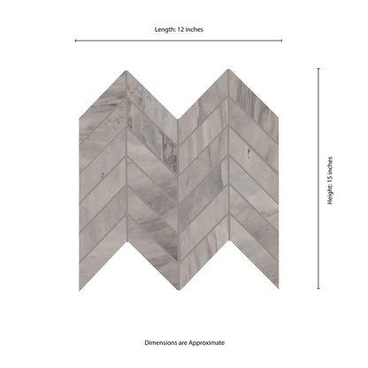 MSI Eden Bardiglio Chevron Mosaic Porcelain Wall and Floor Tile