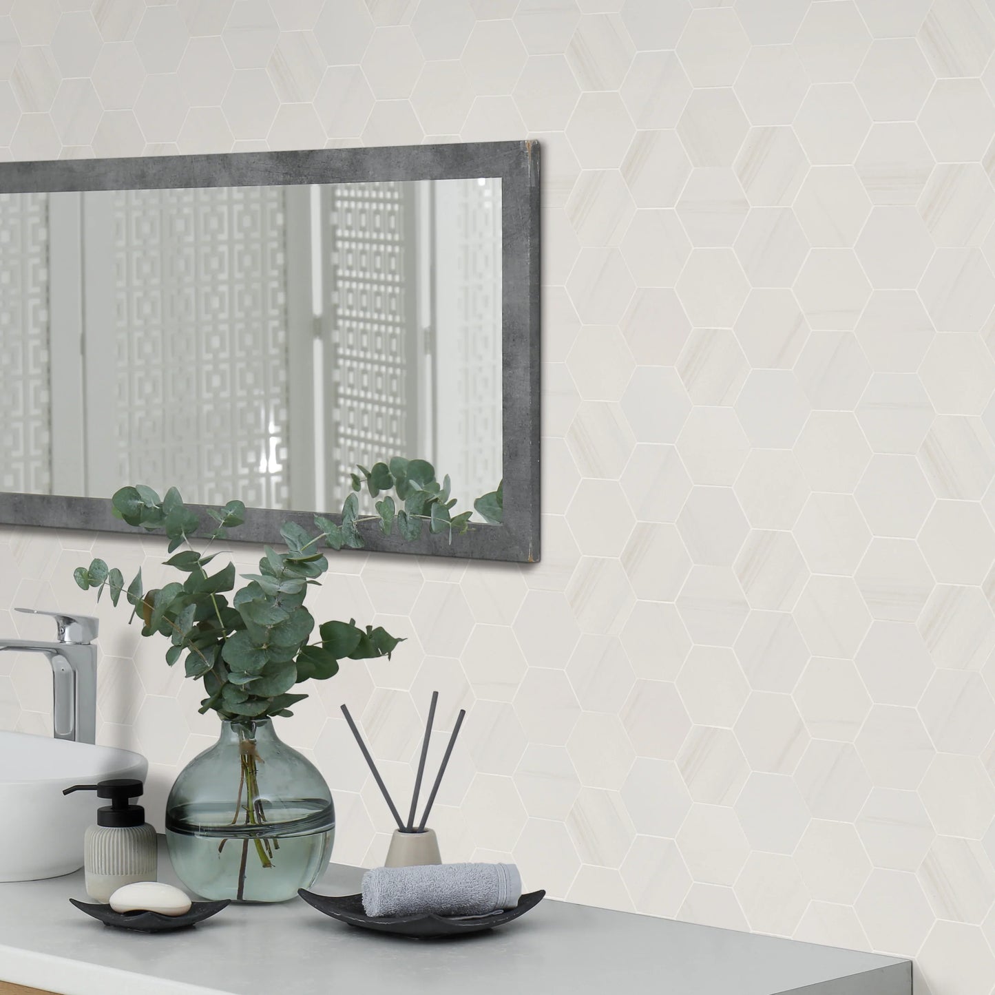 MSI Eden Dolomite Porcelain Mosaic Hexagon Wall and Floor Tile