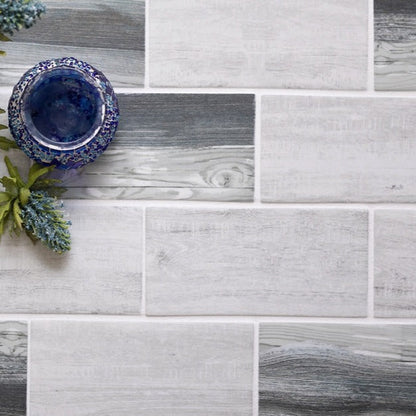 Gray Beige 12x12 Matte Brick Recycled Glass Mosaic Tile (10 pack, 9.18 sq ft/case)