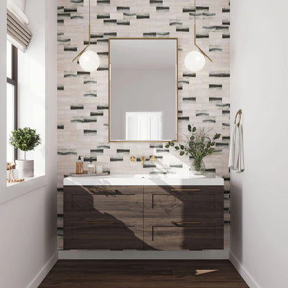Gray Beige 12x12 Matte Brick Recycled Glass Mosaic Tile (10 pack, 9.18 sq ft/case)