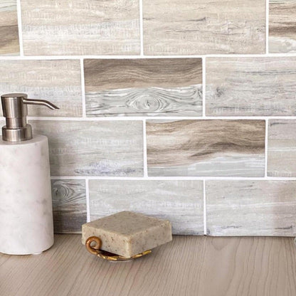 Beige 12x12 Matte Brick Recycled Glass Mosaic Tile (10 pack, 9.18 sq ft/case) - Sample