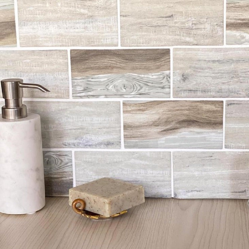Beige 12x12 Matte Brick Recycled Glass Mosaic Tile (10 pack, 9.18 sq ft/case)