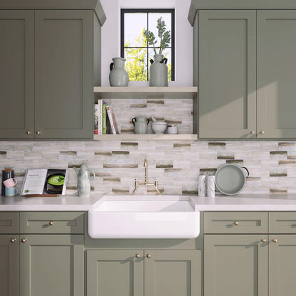 Beige 12x12 Matte Brick Recycled Glass Mosaic Tile (10 pack, 9.18 sq ft/case) - Sample