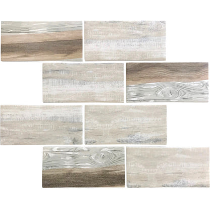 Beige 12x12 Matte Brick Recycled Glass Mosaic Tile (10 pack, 9.18 sq ft/case) - Sample