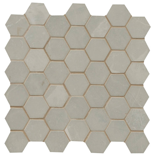 MSI Sande Grey Hexagon Matte Mosaic Porcelain Wall and Floor Tile 2"x2"