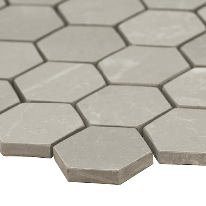 MSI Sande Grey Hexagon Matte Mosaic Porcelain Wall and Floor Tile 2"x2"