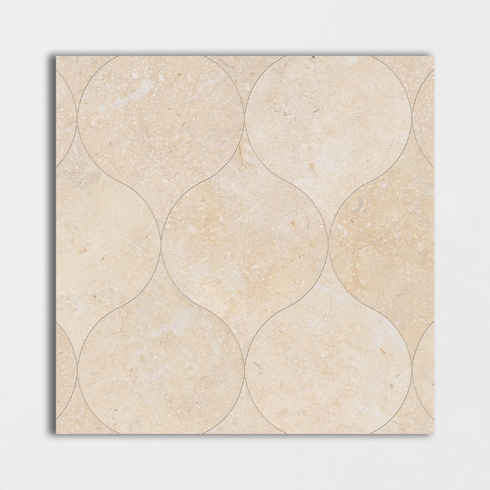Jerusalem Light Honed Winter Leaf Limestone Waterjet Mosaics