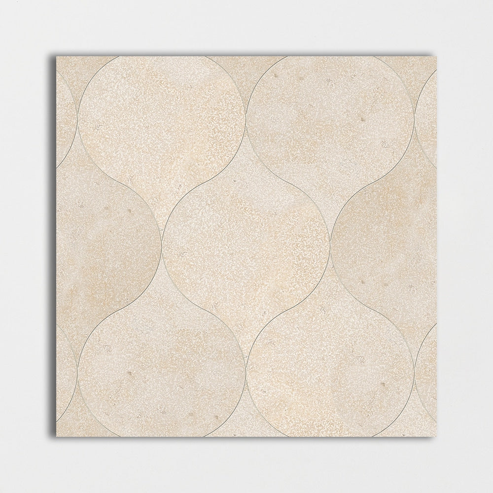 Thala Beige Fine Textured Winter Leaf Limestone Waterjet Mosaics