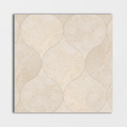 Thala Beige Fine Textured Winter Leaf Limestone Waterjet Mosaics