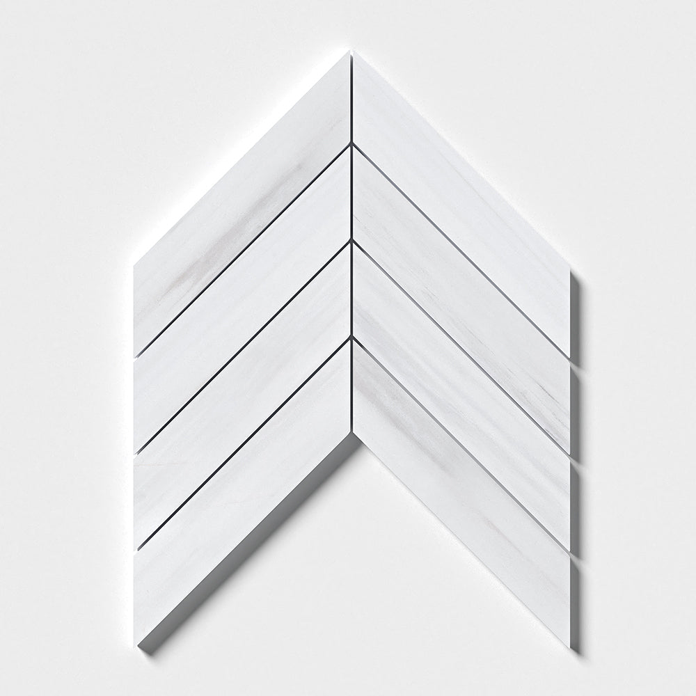 Bianco Dolomiti Polished Chevron Waterjet Marble Waterjet Mosaics