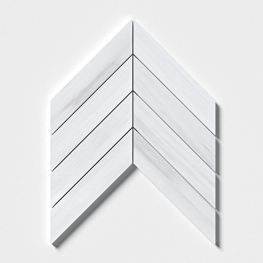 Bianco Dolomiti Polished Chevron Waterjet Marble Waterjet Mosaics