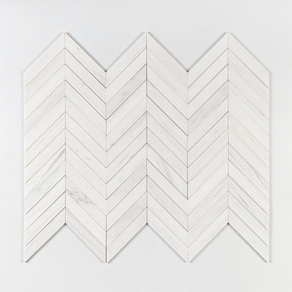 Bianco Dolomiti Honed Chevron Waterjet Marble Waterjet Mosaics