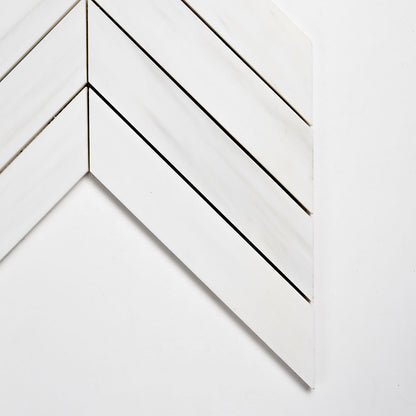 Bianco Dolomiti Honed Trapeze Marble Mosaic