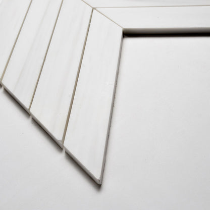 Bianco Dolomiti Honed Trapeze Marble Mosaic