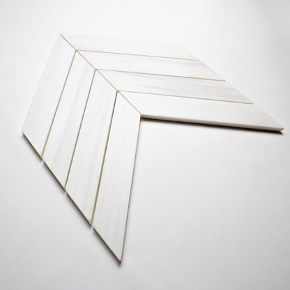 Bianco Dolomiti Honed Chevron Waterjet Marble Waterjet Mosaics
