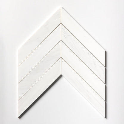 Bianco Dolomiti Honed Chevron Waterjet Marble Waterjet Mosaics