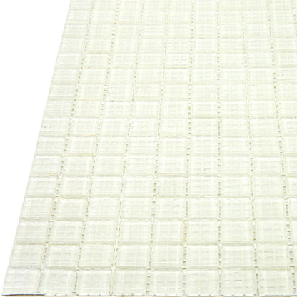 Cotton White 12x12 Glossy Uniform Square Glass Mosaic Tile (20 pack, 18.69 sq ft/case) - Sample