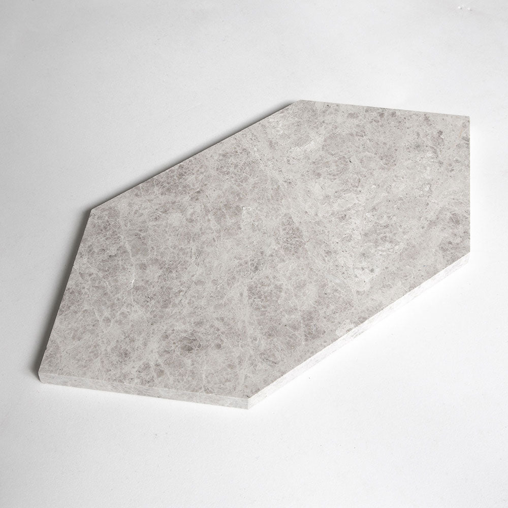 Silver Mystique Honed Large Hexagon Marble Tile