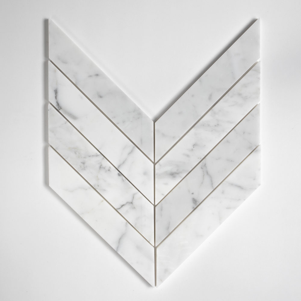 Serenity Honed Trapeze Marble Mosaic