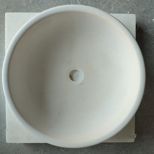 Natural Stone Classic Limestone Round Edge Vessel Sink (D)16" (H)6"