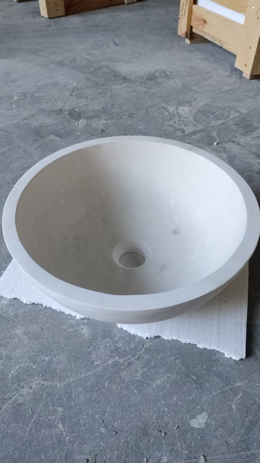 Natural Stone Classic Limestone Vessel Sink (D)15" (H)6"