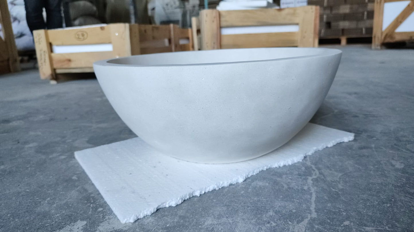 Natural Stone Classic Limestone Vessel Sink (D)15" (H)6"