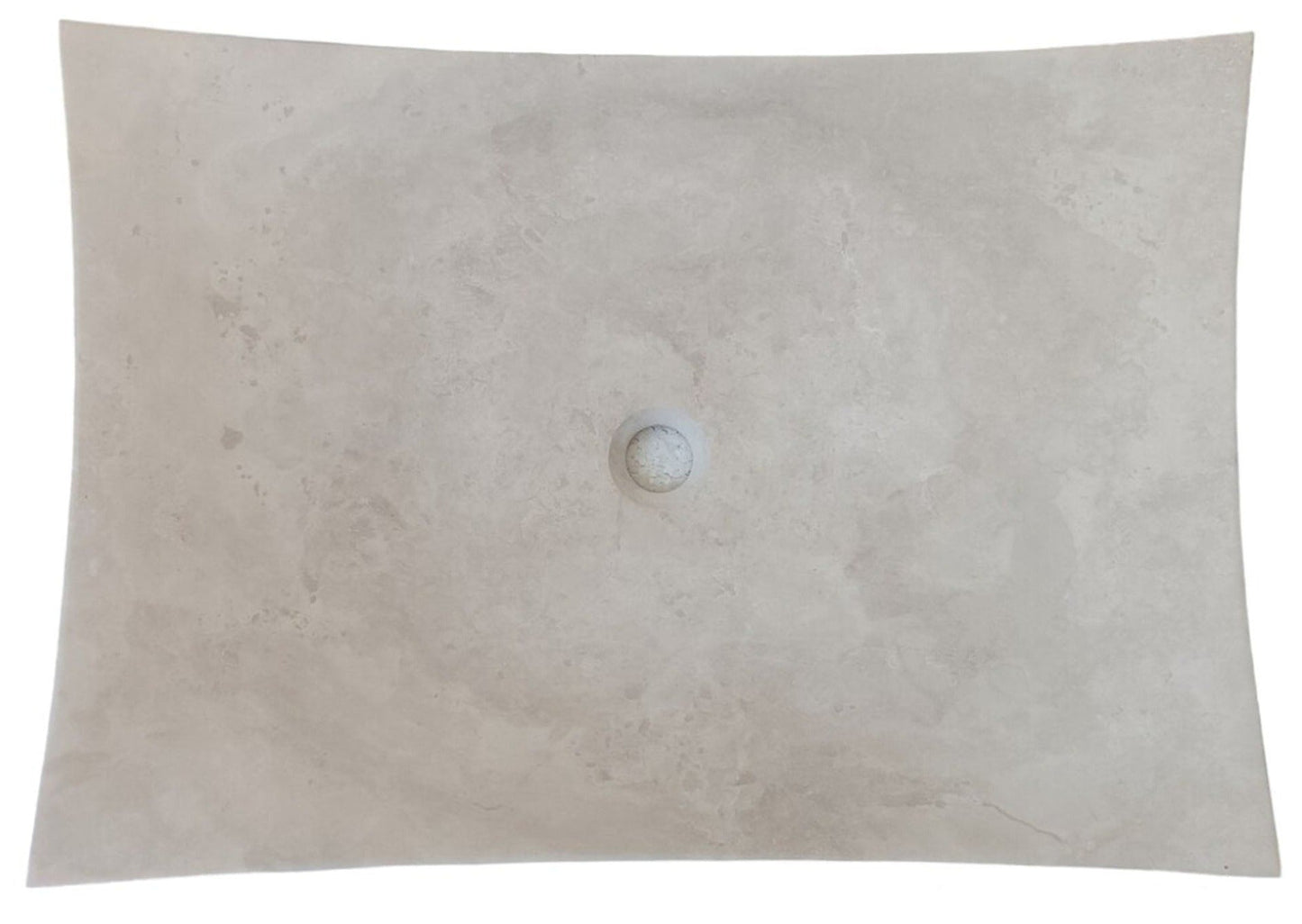 Natural Stone Light Travertine Unique Modern Special Design Customizable Vessel Sink  (W)25.6" (L)17.7" (H)4.7"