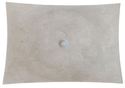 Natural Stone Light Travertine Unique Modern Special Design Customizable Vessel Sink  (W)25.6" (L)17.7" (H)4.7"