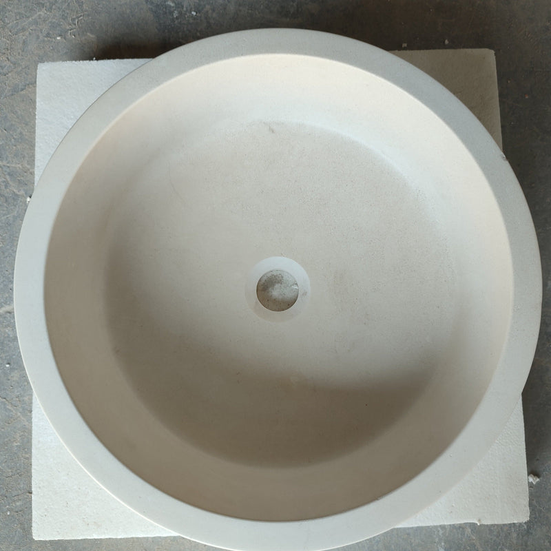 Natural Stone Limestone Tapered Sink Honed-Matte  (D)16" (H)6"