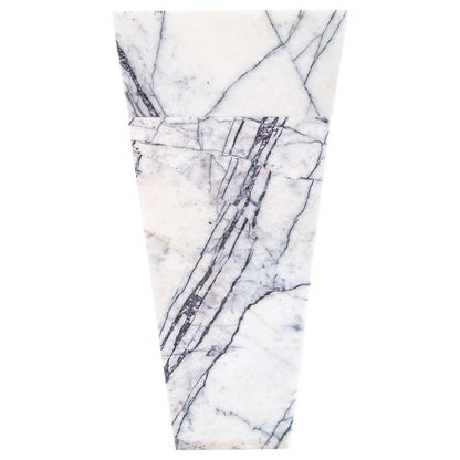 Natural Stone New York White Marble Pedestal Square Cone Shaped Sink Polished (W)16" (L)16" (H)36" SKU-NTRVS25 product shot front view stand-alone
