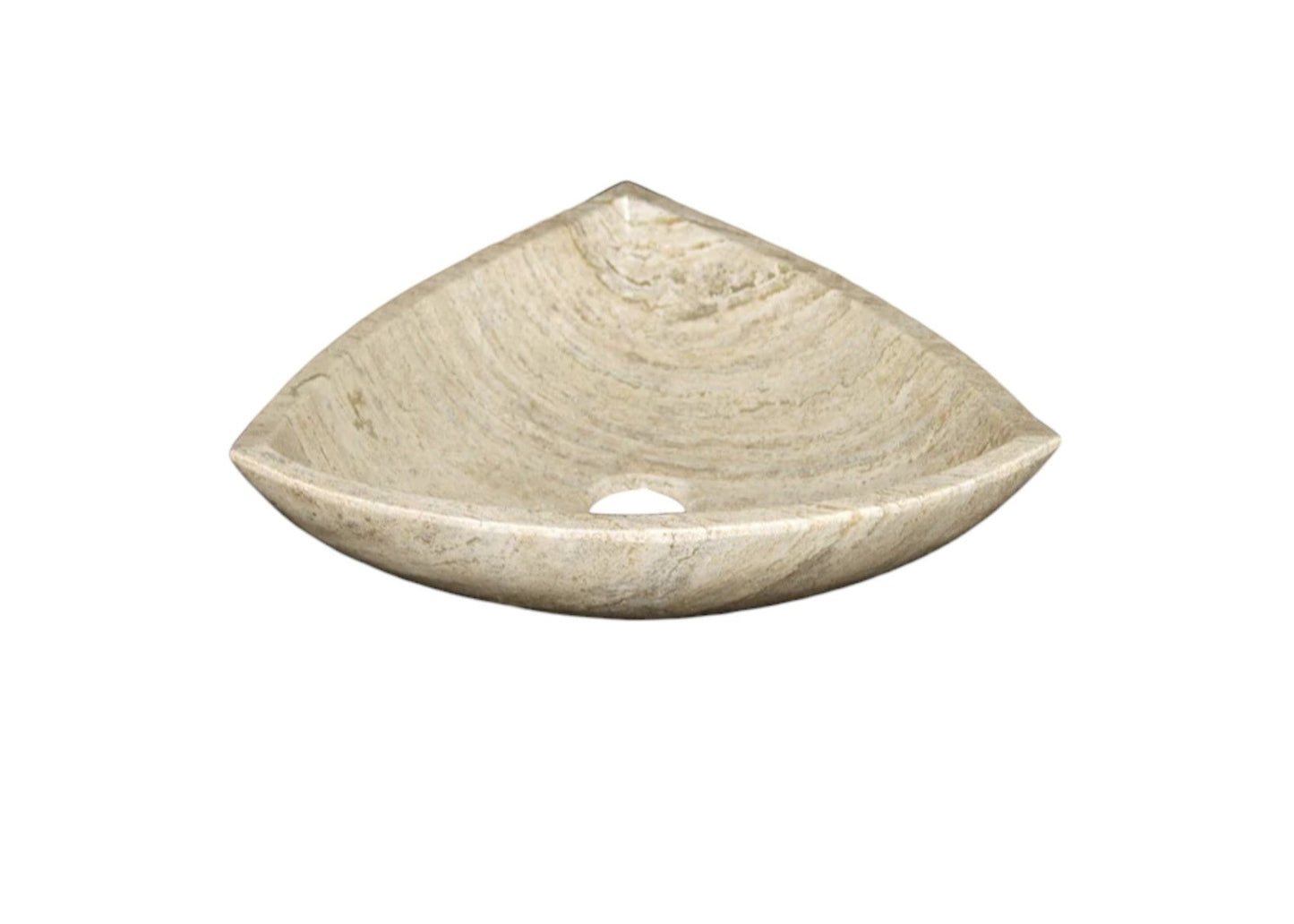 Natural Stone Light Travertine Vein-cut Special Design Vessel Sink Polished (W)16" (L)16" (H)6"