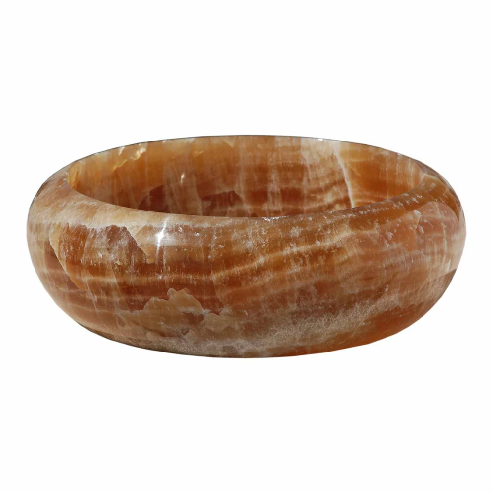 Natural Stone Honey Onyx Vessel Sink SKU-20020017 on white background